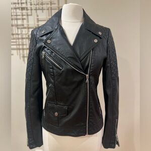 Express Black Quilted Leather Jacket